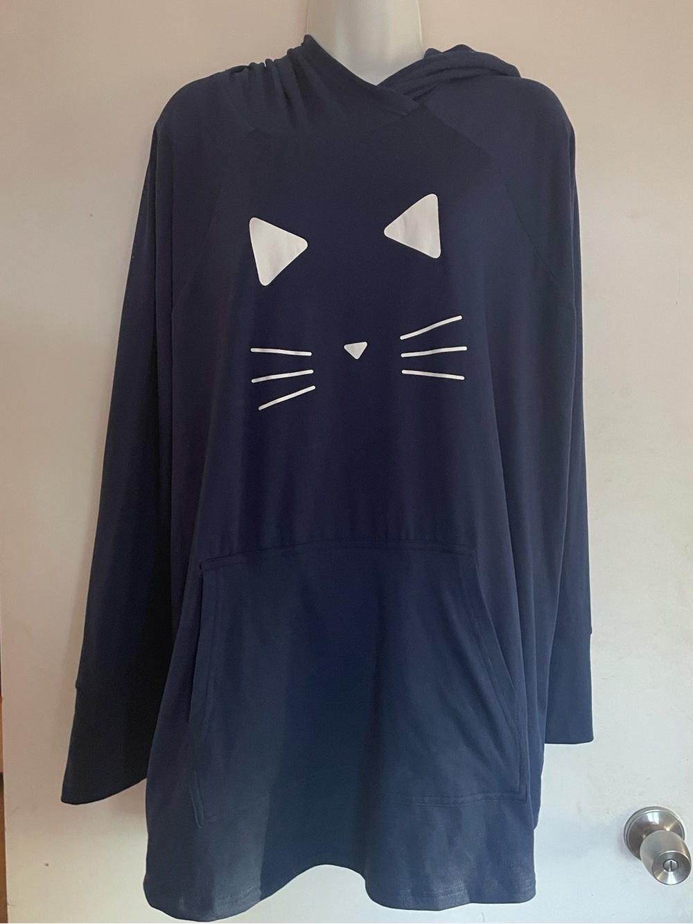 LuLaRoe Navy Blue Cat Face Hoodie